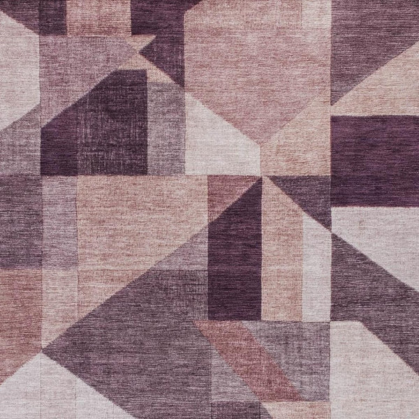 HomeRoots 9' X 12' Eggplant Geometric Indoor Outdoor Area Rug - Durable, Machine Washable, Stylish & Versatile! 689045