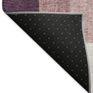 HomeRoots 9' X 12' Eggplant Geometric Indoor Outdoor Area Rug - Durable, Machine Washable, Stylish & Versatile! 689045
