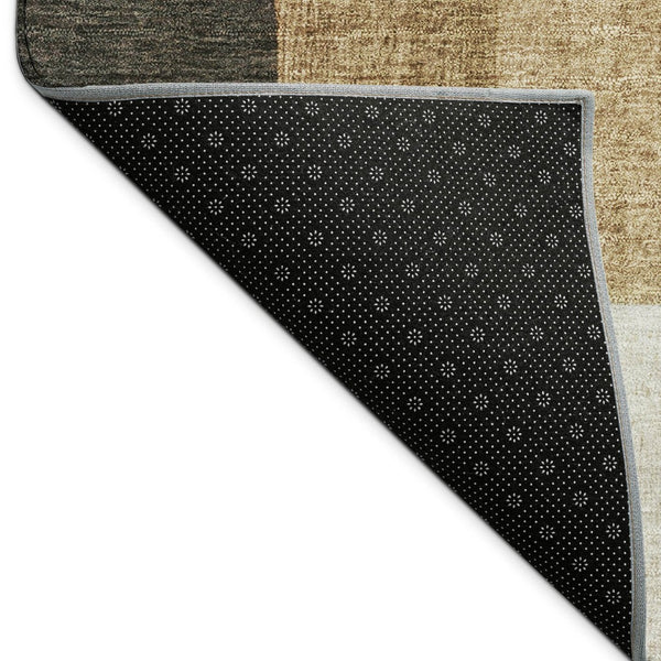 HomeRoots 9' X 12' Stylish Fern Green, Beige & Ivory Geometric Washable Area Rug for Indoor & Outdoor Use 689051