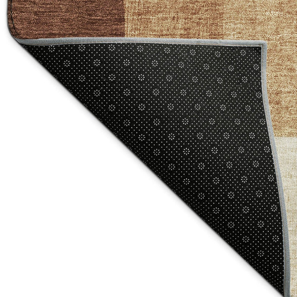 HomeRoots 9' X 12' Stylish Rust and Beige Geometric Area Rug - Washable, Durable, Indoor/Outdoor Versatility! 689057