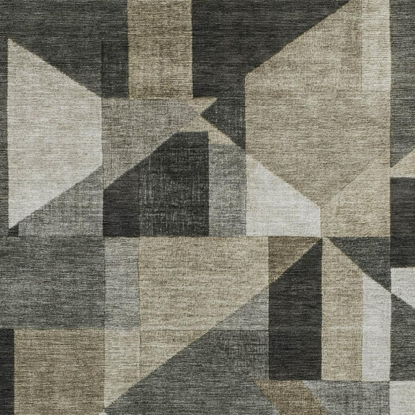HomeRoots 10' X 14' Stylish Pewter & Ivory Geometric Washable Rug for Indoor & Outdoor Versatility & Durability 689064
