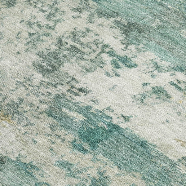 HomeRoots 8' X 10' Artichoke Green & Ivory Modern Abstract Rug - Durable, Washable for Indoor & Outdoor Use! 689074