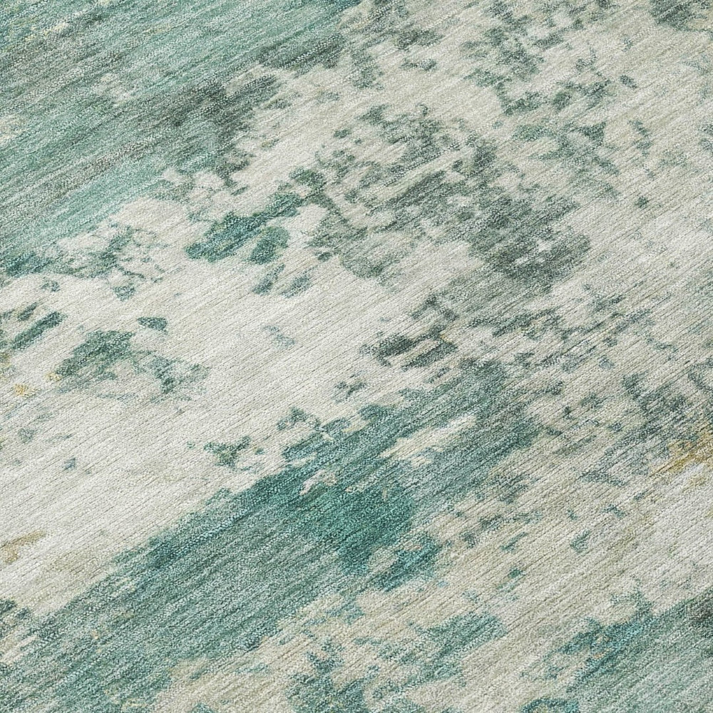 HomeRoots 8' X 10' Artichoke Green & Ivory Modern Abstract Rug - Durable, Washable for Indoor & Outdoor Use! 689074