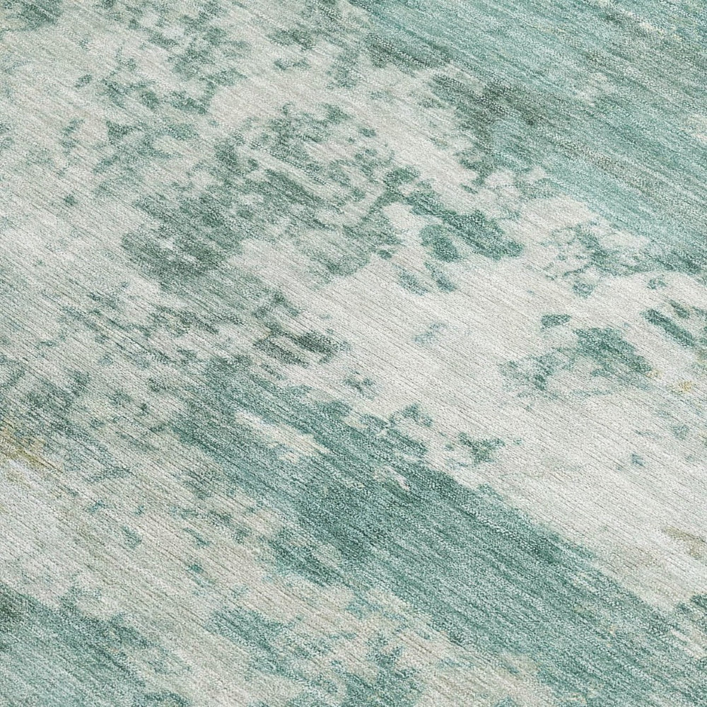 HomeRoots 9' x 12' Aqua & Ivory Abstract Area Rug - Stylish, Washable, Durable for Indoor & Outdoor Spaces! 689081
