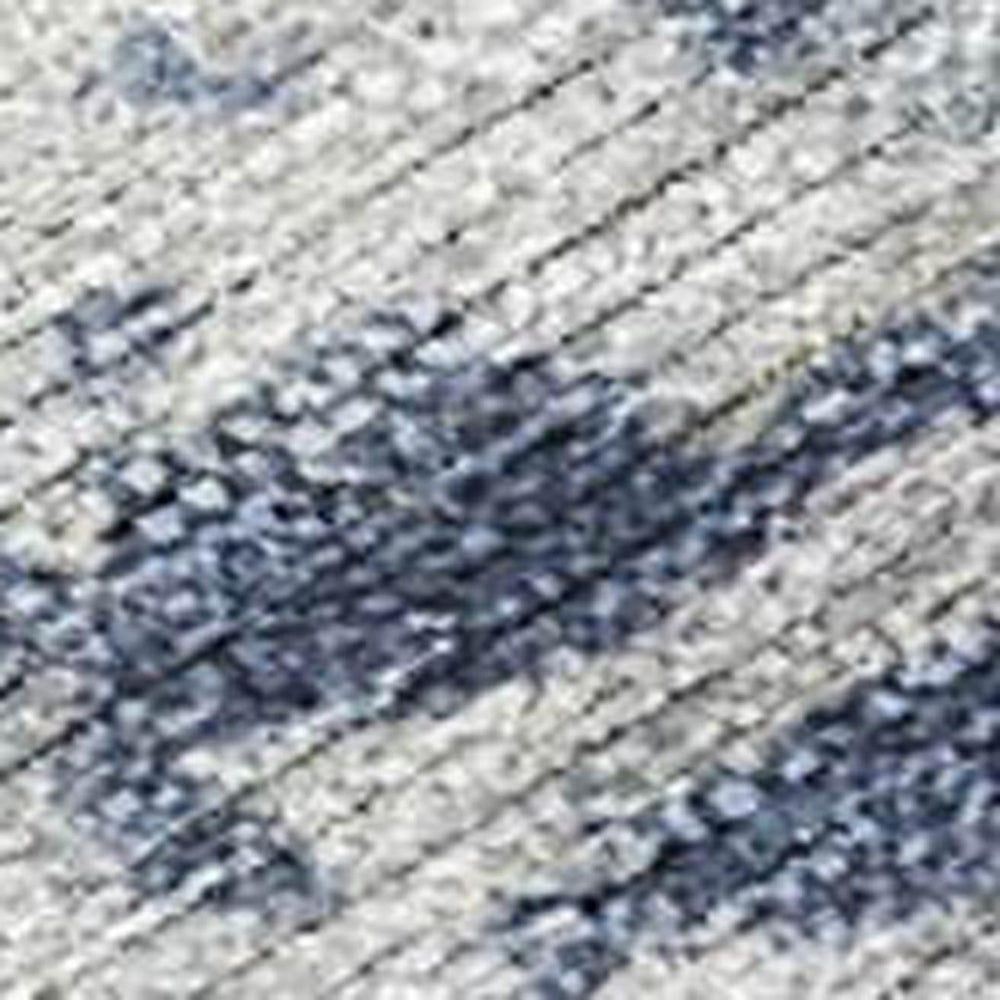 HomeRoots 5' X 8' Blue and Ivory Abstract Area Rug – Durable, Washable Design for Indoor & Outdoor Spaces! 689084