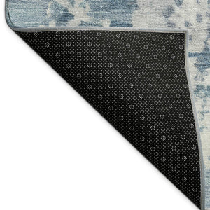 HomeRoots 5' X 8' Blue and Ivory Abstract Area Rug – Durable, Washable Design for Indoor & Outdoor Spaces! 689084