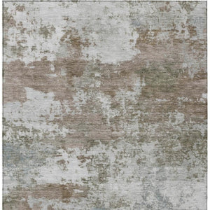 HomeRoots 5' X 8' Brown and Beige Abstract Area Rug - Durable, Washable, Stylish for Indoor & Outdoor Spaces 689090