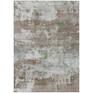 HomeRoots 5' X 8' Brown and Beige Abstract Area Rug - Durable, Washable, Stylish for Indoor & Outdoor Spaces 689090