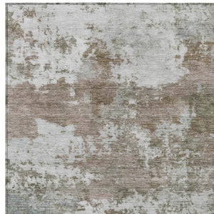 HomeRoots 10' Brown and Beige Abstract Area Rug - Versatile Indoor/Outdoor Washable Design for High-Traffic Spaces 689094