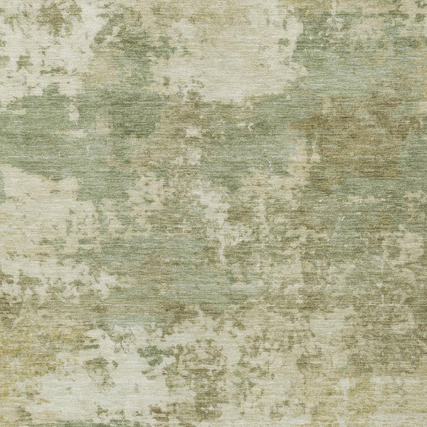 HomeRoots 5' Vibrant Lime Green and Beige Abstract Washable Area Rug for Indoor and Outdoor Spaces, Durable! 689096
