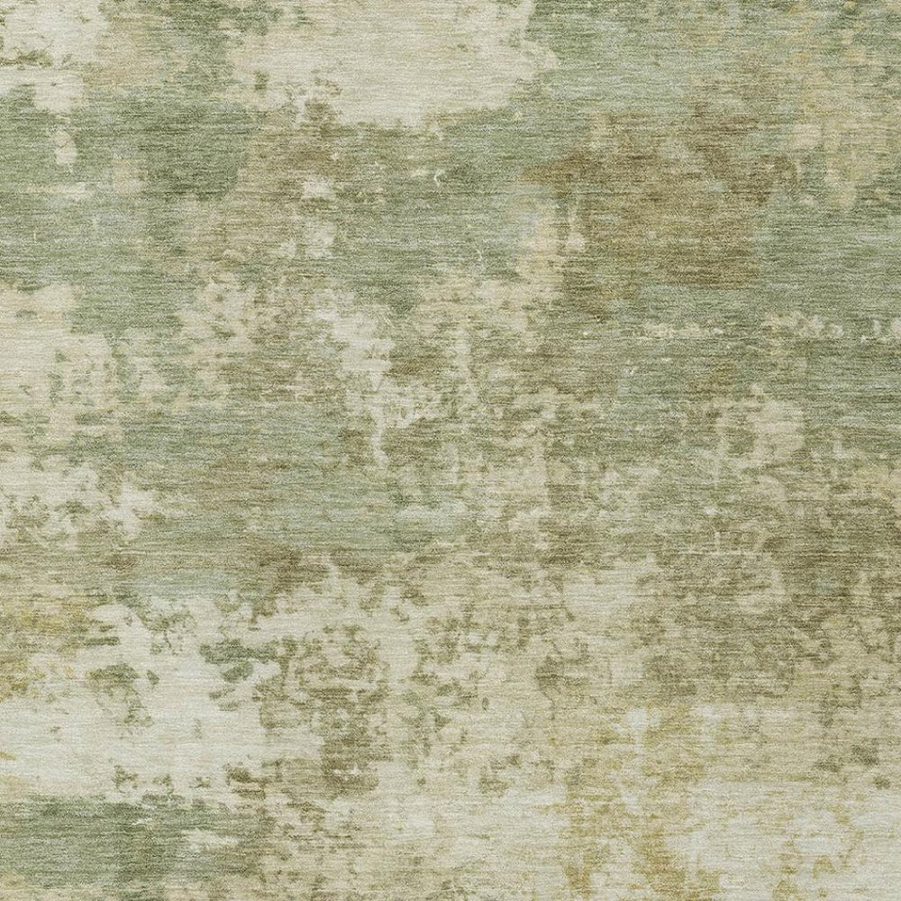 HomeRoots 8' X 10' Vibrant Lime Green & Beige Abstract Area Rug - Washable, Durable, Stain-Resistant Design! 689098