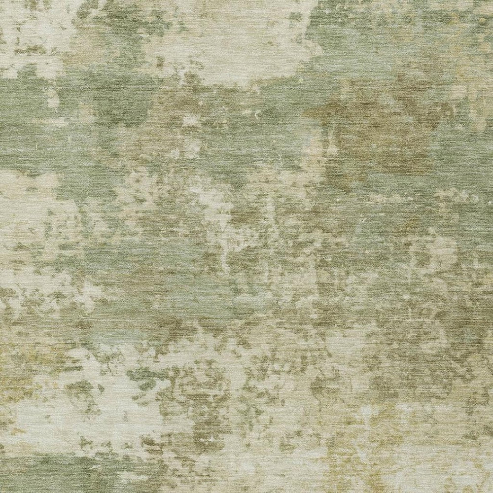 HomeRoots 9' Contemporary Lime Green & Beige Abstract Washable Area Rug for Indoor & Outdoor Spaces 689099