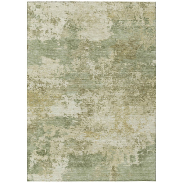 HomeRoots 10' Stylish Lime Green and Beige Abstract Washable Area Rug for Indoor/Outdoor Use – Durable & Chic! 689100
