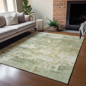 HomeRoots 10' Stylish Lime Green and Beige Abstract Washable Area Rug for Indoor/Outdoor Use – Durable & Chic! 689100