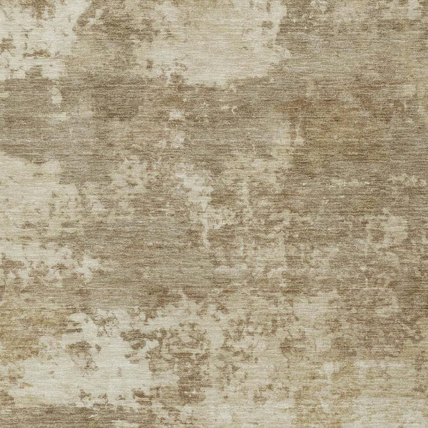 HomeRoots 5' Khaki and Beige Abstract Indoor Outdoor Area Rug - Durable, Machine Washable, Non-Slip Design! 689102
