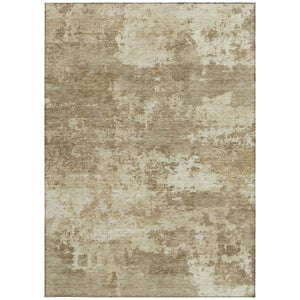 HomeRoots 9' X 12' Stylish Khaki & Beige Abstract Washable Area Rug - Durable, Versatile for Indoor/Outdoor Use 689105