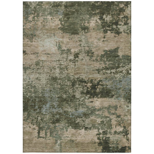 HomeRoots 10' Contemporary Olive Green and Beige Abstract Washable Area Rug for Indoor or Outdoor Use 689112