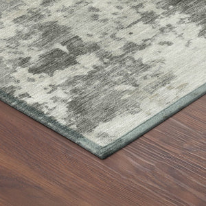 HomeRoots 10' X 14' Contemporary Pewter & Ivory Abstract Washable Area Rug for Indoor/Outdoor Spaces 689118