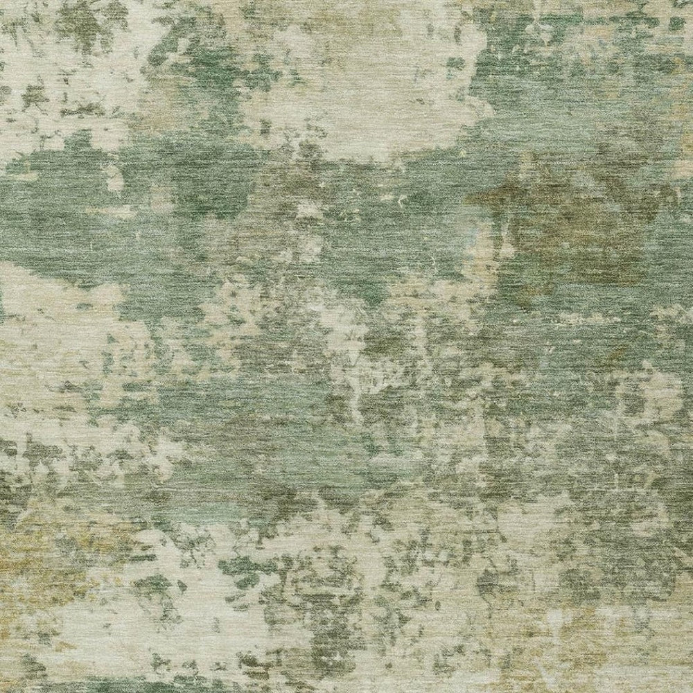 HomeRoots 5' X 8' Sage and Beige Abstract Washable Area Rug - Durable, Stylish for Indoor and Outdoor Spaces 689120