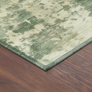 HomeRoots 8' Sage and Beige Round Abstract Indoor-Outdoor Area Rug - Durable, Washable, Stylish for Any Space 689121