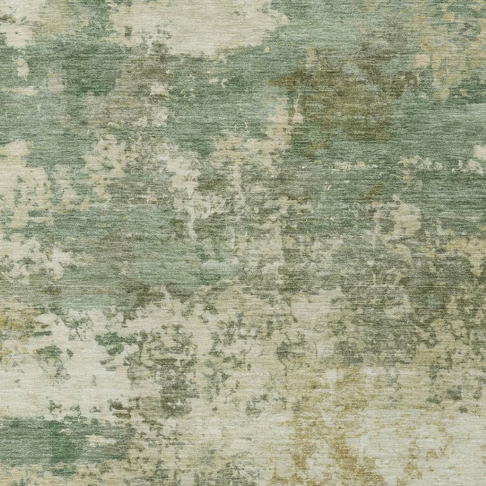 HomeRoots 9' X 12' Sage Abstract Area Rug - Stylish, Washable, Stain-Resistant for Indoor/Outdoor Use! 689123