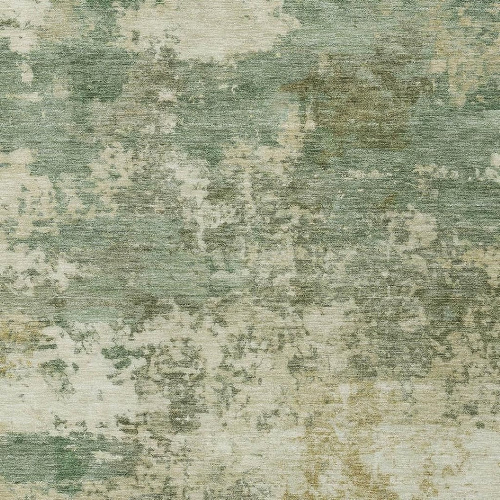 HomeRoots 10' Sage and Beige Abstract Washable Area Rug – Durable, Stylish, Indoor/Outdoor Solution for All Spaces 689124