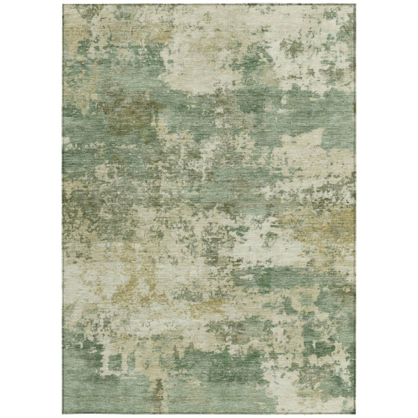 HomeRoots 10' Sage and Beige Abstract Washable Area Rug – Durable, Stylish, Indoor/Outdoor Solution for All Spaces 689124