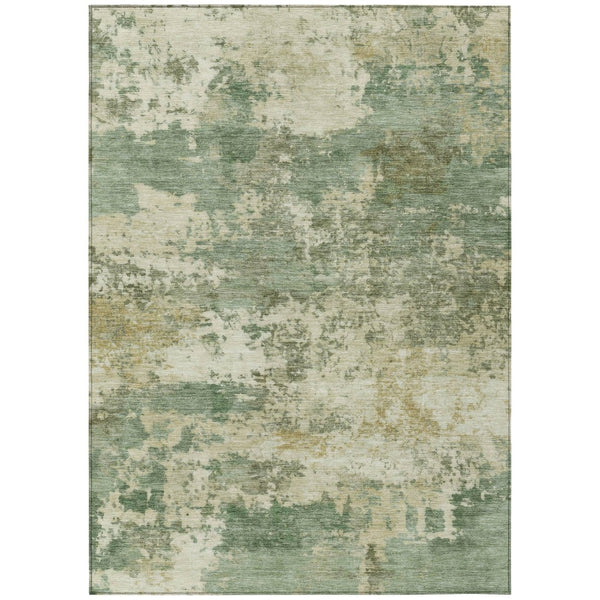 HomeRoots 10' Sage and Beige Abstract Washable Area Rug – Durable, Stylish, Indoor/Outdoor Solution for All Spaces 689124
