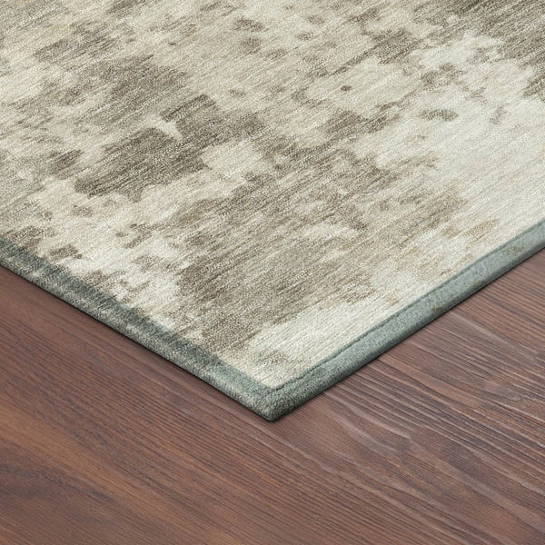 HomeRoots 8' Taupe and Beige Round Abstract Indoor/Outdoor Area Rug - Washable, Durable & Stylish Focal Point 689127