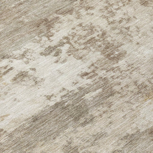 HomeRoots 8' Taupe and Beige Round Abstract Indoor/Outdoor Area Rug - Washable, Durable & Stylish Focal Point 689127