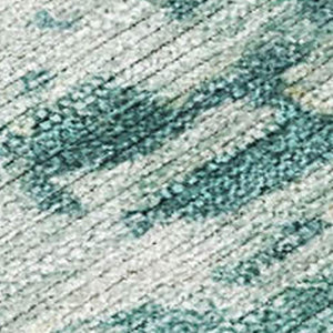 HomeRoots 5' X 8' Teal Blue & Ivory Abstract Washable Rug - Stylish Indoor/Outdoor Accent for Any Space! 689132