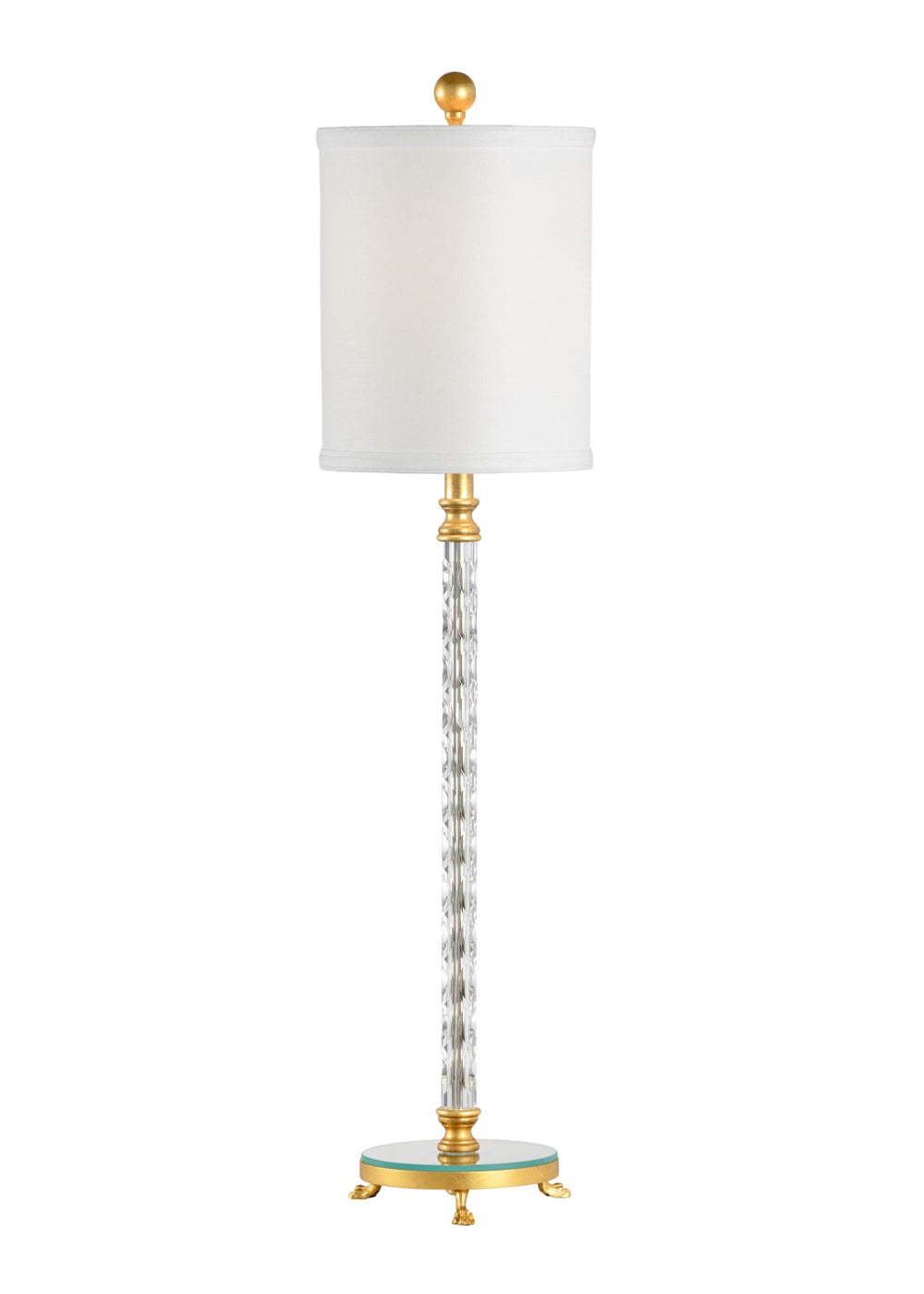 Chelsea House Glouster Acrylic Column Lamp With Gold Leaf Base — 33.5" Slim Modern Desk & Bedside Accent Light 68915