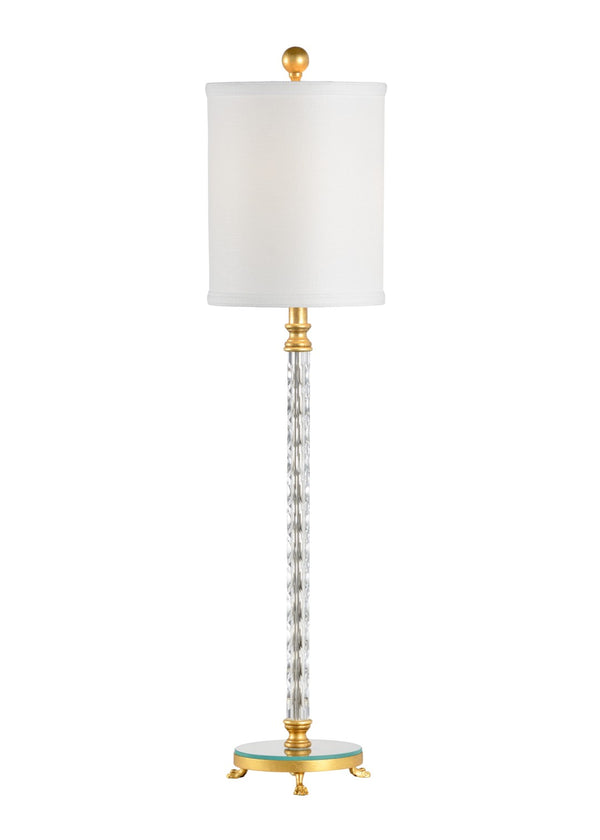 Chelsea House Glouster Acrylic Column Lamp With Gold Leaf Base — 33.5" Slim Modern Desk & Bedside Accent Light 68915
