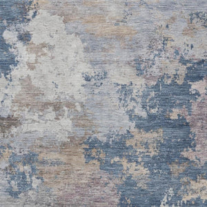 HomeRoots 9' x 12' Blue and Beige Abstract Area Rug - Stylish, Washable, Durable for Indoor & Outdoor Use! 689153