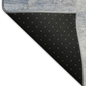 HomeRoots 9' x 12' Blue and Beige Abstract Area Rug - Stylish, Washable, Durable for Indoor & Outdoor Use! 689153