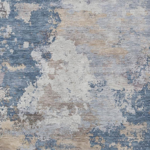 HomeRoots 10' X 14' Blue And Beige Abstract Area Rug - Durable, Washable, Ideal for Indoor & Outdoor Spaces 689154
