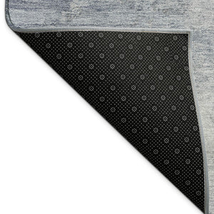 HomeRoots 10' Denim Blue and Ivory Abstract Area Rug - Stylish, Washable, Indoor/Outdoor, Stain-Resistant Design 689160