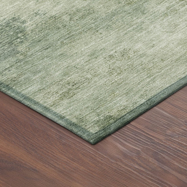 HomeRoots 8' Fern Green Round Abstract Area Rug - Stylish, Washable, Indoor/Outdoor Design for Modern Spaces 689163