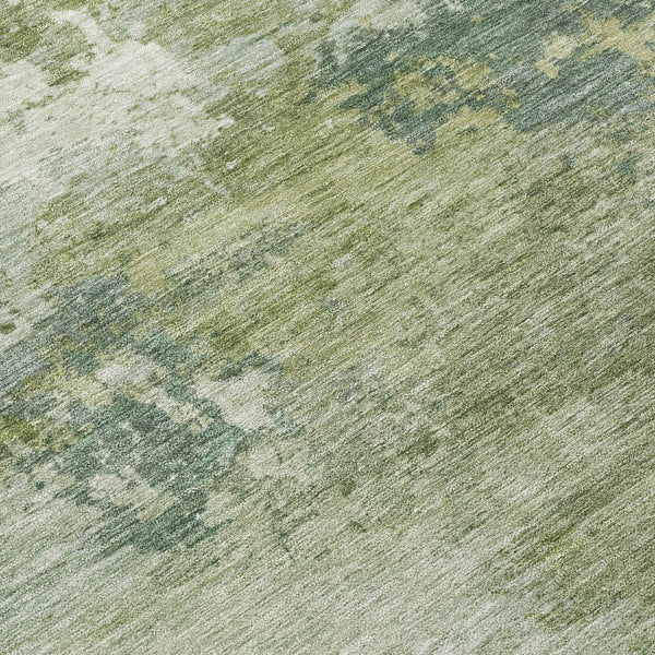 HomeRoots 8' X 10' Stylish Fern Green & Ivory Abstract Washable Area Rug for Indoor & Outdoor Spaces 689164