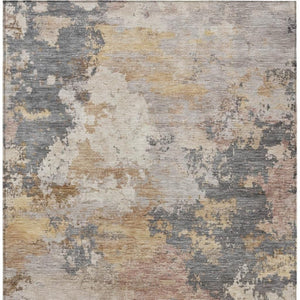 HomeRoots 10' X 14' Stylish Pewter and Gray Abstract Area Rug – Washable, Durable for Indoor & Outdoor Use! 689178