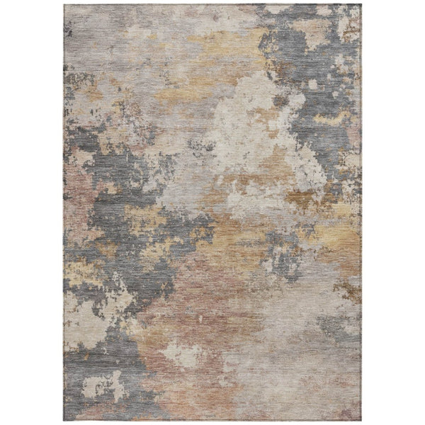 HomeRoots 10' X 14' Stylish Pewter and Gray Abstract Area Rug – Washable, Durable for Indoor & Outdoor Use! 689178