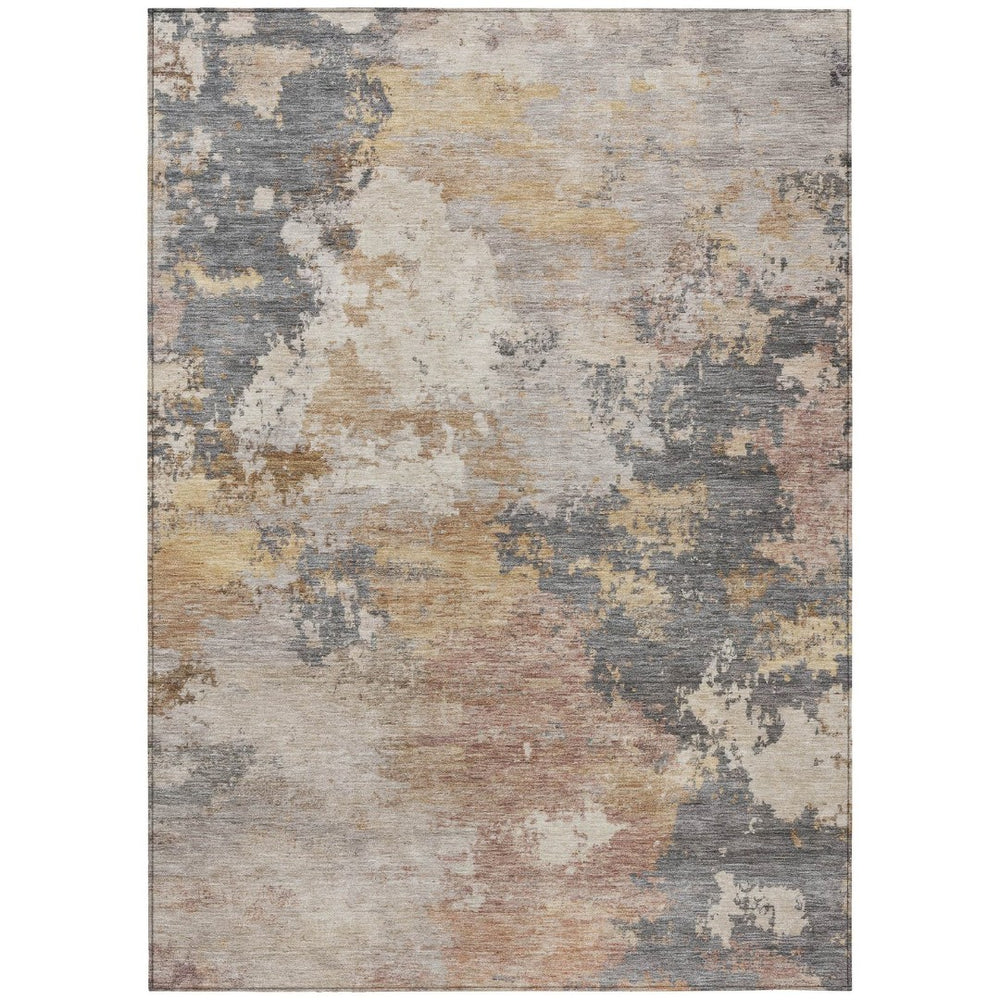 HomeRoots 10' X 14' Stylish Pewter and Gray Abstract Area Rug – Washable, Durable for Indoor & Outdoor Use! 689178