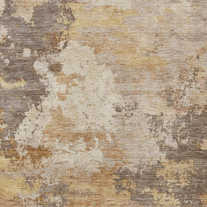 HomeRoots 8' X 10' Salmon and Gold Abstract Rug - Stylish, Washable, Stain-Resistant for Indoor & Outdoor Use! 689182