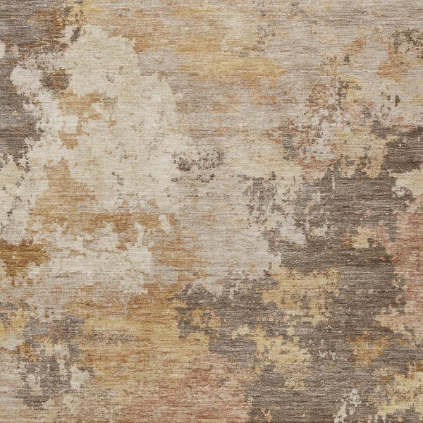 HomeRoots 10' Salmon and Gold Abstract Area Rug - Stylish, Washable, Durable Design for Indoor & Outdoor Use 689184