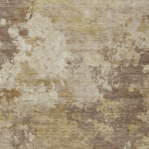 HomeRoots 5' Wheat and Beige Abstract Area Rug - Washable, Stain-Resistant, Indoor/Outdoor Versatile Decor 689192