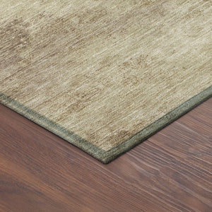 HomeRoots 8' Round Abstract Area Rug in Wheat & Beige – Washable, Durable for Indoor/Outdoor Use, Modern Design 689193