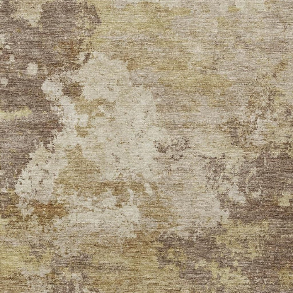 HomeRoots 9' X 12' Wheat And Beige Abstract Area Rug - Stylish, Washable, Durable for Indoor & Outdoor Spaces 689195