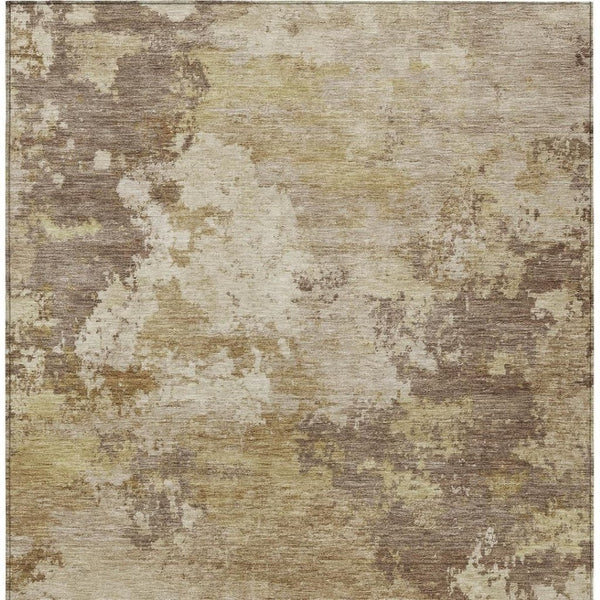HomeRoots 9' X 12' Wheat And Beige Abstract Area Rug - Stylish, Washable, Durable for Indoor & Outdoor Spaces 689195