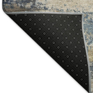 HomeRoots 5' X 8' Blue and Copper Abstract Area Rug – Stylish, Washable, Durable for Indoor & Outdoor Use! 689198