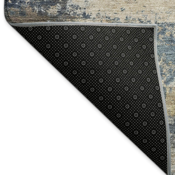 HomeRoots 5' X 8' Blue and Copper Abstract Area Rug – Stylish, Washable, Durable for Indoor & Outdoor Use! 689198